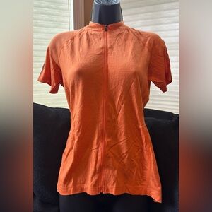 Ibex 100% merino wool full zip tee NWT – burnt orange performance beauty - sz S